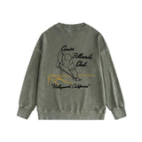 Amiri washed sweatshirt billiard sketch printing washed and distressed