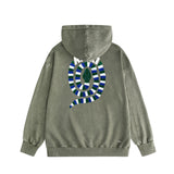Amiri washed hoodie patchwork colorful snake washed distressed printing