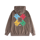 Amiri washed hoodie color block simple label set washed distressed printing
