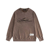 Amiri washed sweatshirt needle thread alphabet print washed old