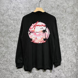 Amiri long sleeve shirts pink beach print