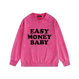 Amiri washed sweatshirt fat letter printing washed and distressed