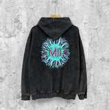 Amiri washed hoodie colorful sun washed distressed printing
