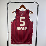 NBA Jerseys 24 season, All-Star, Red 5, Edwards