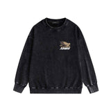 Amiri washed sweatshirt mottled pegasus printing washed and distressed