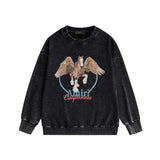 Amiri washed sweatshirt oil painting pegasus printing washed and distressed