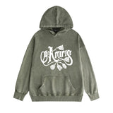 Amiri washed hoodie morning glory printing distressed printing