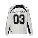 Men's long sleeve shirt - gt retro west coast sports jersey style - hip hop patchwork design