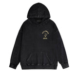 Amiri washed hoodie dice man printing distressed printing