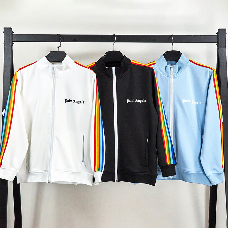 Palm Angels sweatshirt Striped zip-up cardigan