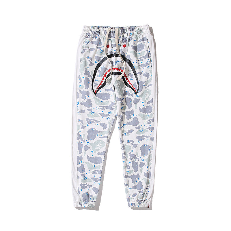 Bathing Ape Pants Camouflage Casual Pants Shark Star Sweatpants