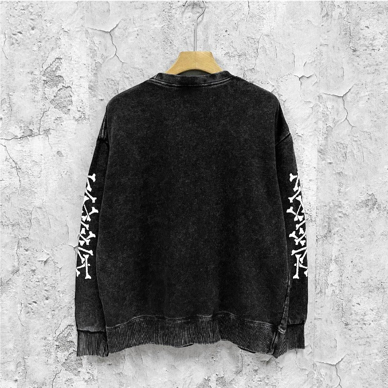 Amiri washed sweatshirt new bone sleeves printing washed and distressed