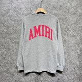 Amiri long sleeve shirts red letter bevel letterprinting