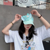 Y2k hot girl hat heavy industry angel wings baseball cap women's big brim sunshade peaked cap