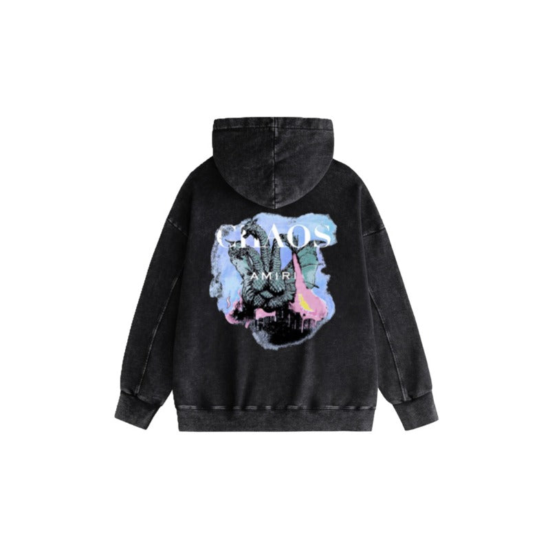 Amiri washed hoodie kedron printing