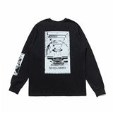 C.e sweatshirt fall and winterjapanese style trendy brand c.e signal lighthouse icon printing round neck pulloverlong sleeves