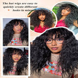 Women'S Wigs  Synthetic Heat-Resistant Afro Curly Wig with Straight Bangs