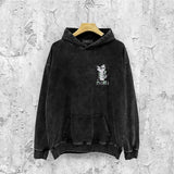 Amiri washed hoodie angel distressed printing