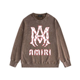 Amiri washed sweatshirt cashew flower large simple label printing washed and distressed
