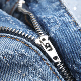 Mens Fashion Jeans rhinestones Wide-leg pants 5722#