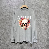 Amiri long sleeve shirts flower skull printing