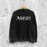 Amiri washed sweatshirt vine text printing washed and distressed