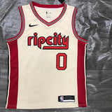NBA Jerseys Trail Blazers, Off White 0, Lillard