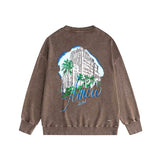 Amiri washed sweatshirt urban forest printing washed and distressed