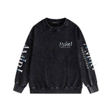 Amiri washed sweatshirt double-sided rose print washed old