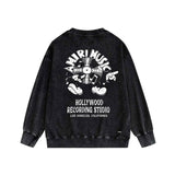Amiri washed sweatshirt musical note fan printing washed and distressed
