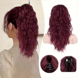 Women's Wigs High Temperature Silk Water Ripple Long Curly Hair Ponytail