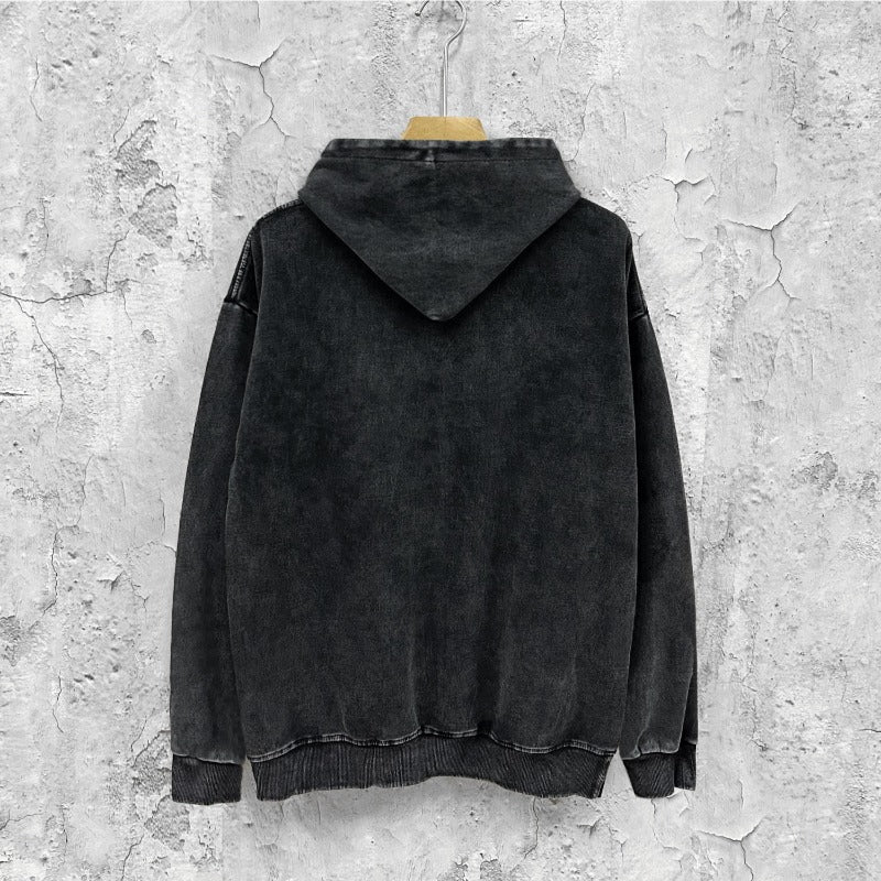 Amiri washed hoodie cashew flower overlapping letter washed distressedprinting