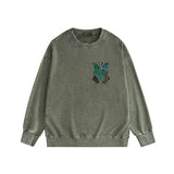 Amiri washed sweatshirt waist flower camouflage letterprinting washed and distressed