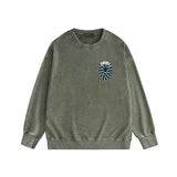 Amiri washed sweatshirt large patchwork colorful snake printing washed and distressed