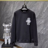 Chh Chrome Hearts Sweatshirts cross three-dimensional Sanskrit embroidery casual loose men's and women's crew neck sweater