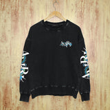 Amiri washed sweatshirt overlapping letter dragon printing washed and distressed