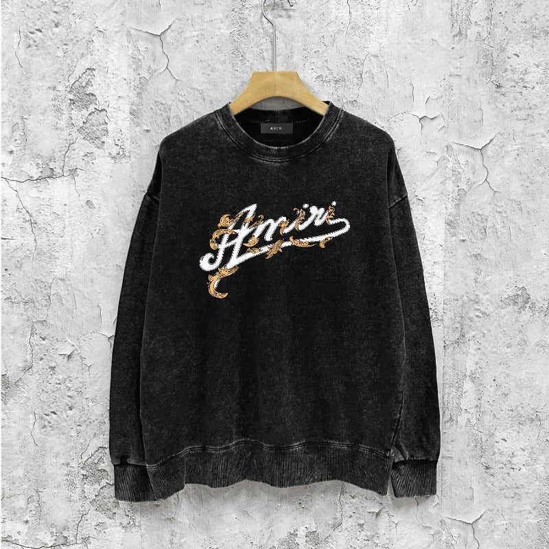 Amiri washed sweatshirt Yeman letter print washed old