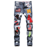 Mens Fashion Jeans MAA Embroidery 896#