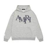 Amiri hoodie all gray overlapping letterprinting
