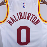 NBA Jerseys Season 20, Pacers, Retro, White No. 0, Halliburton