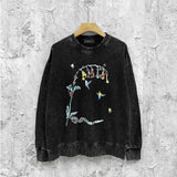 Amiri washed sweatshirt hummingbird printing washed and distressed