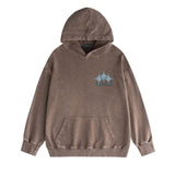 Amiri washed hoodie bone crack star distressed printing