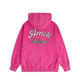 Amiri washed hoodie letter-filled printing distressed printing