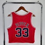 NBA jerseys women's navel retro jersey: bulls, red 33, pippen