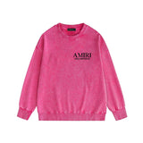 Amiri washed sweatshirt skeleton letter print washed old
