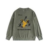 Amiri washed sweatshirt hollywood eagle printing washed and distressed