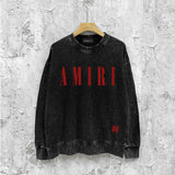 Amiri washed sweatshirt classic letter spider print washed old