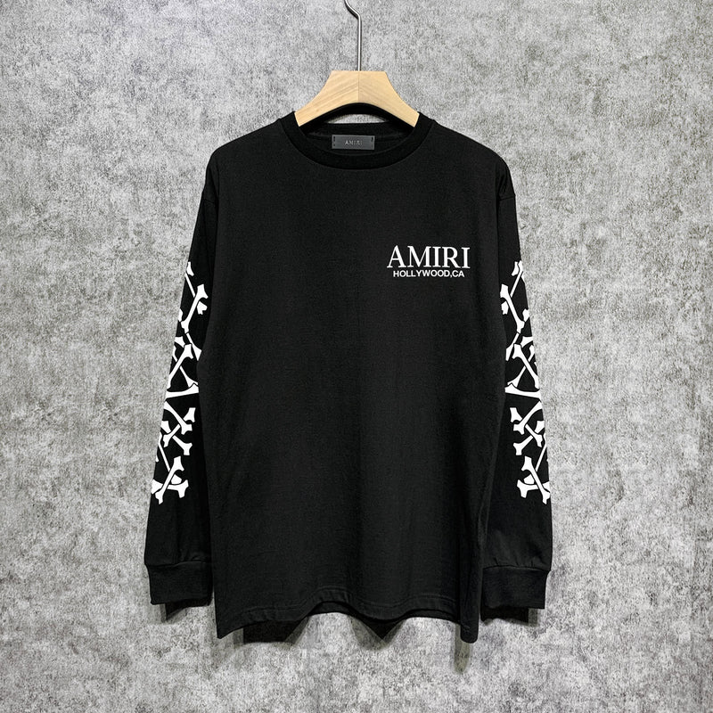 Amiri long sleeve shirts new bone sleeve printing