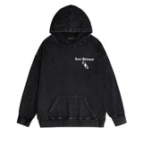 Amiri washed hoodie sanskrit printing distressed printing