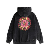 Amiri washed hoodie colorful sun washed distressed printing